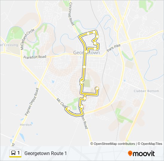 1 bus Line Map