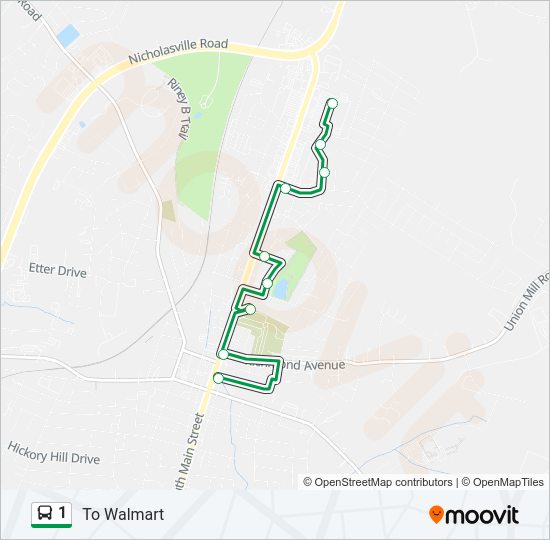 1 bus Line Map