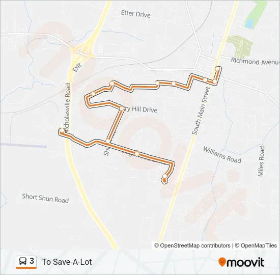 3 Bus Line Map