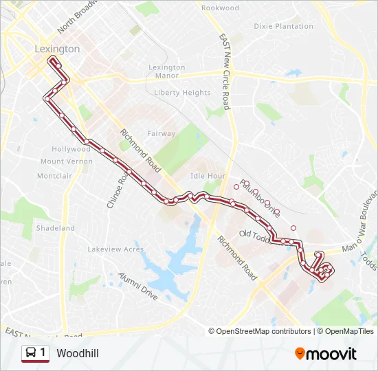 1 Bus Line Map