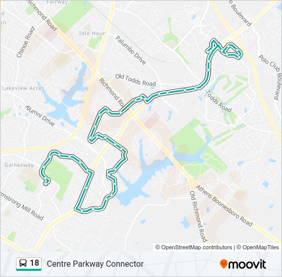 18 bus Line Map