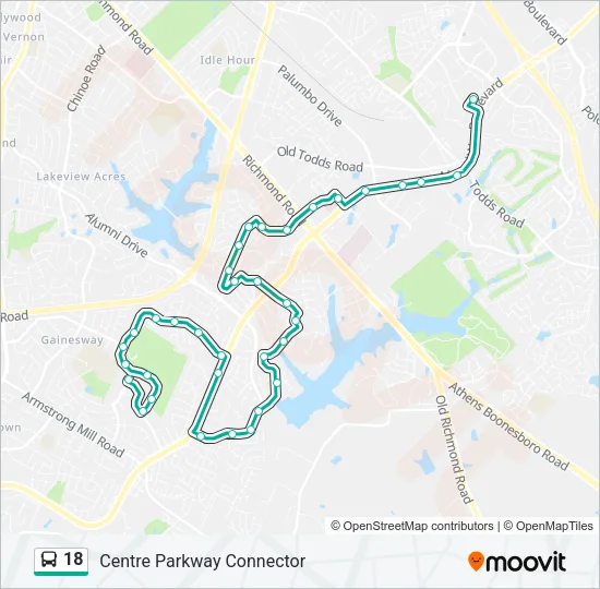18 Bus Line Map