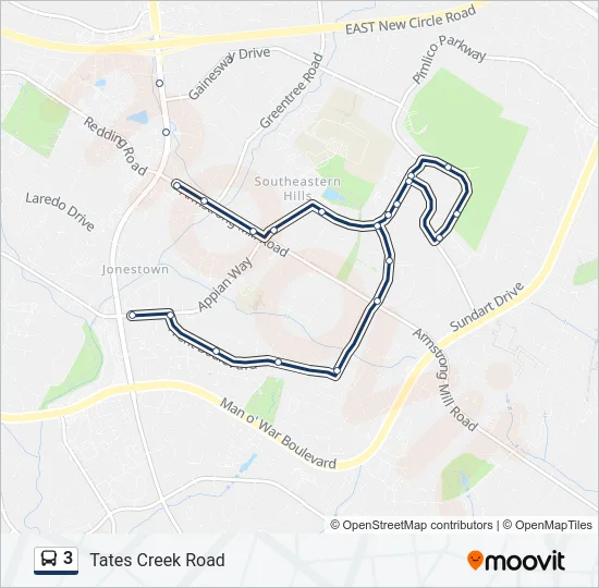 3 Bus Line Map