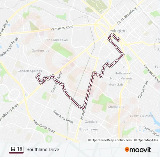 16 Bus Line Map