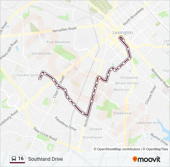 16 Bus Line Map