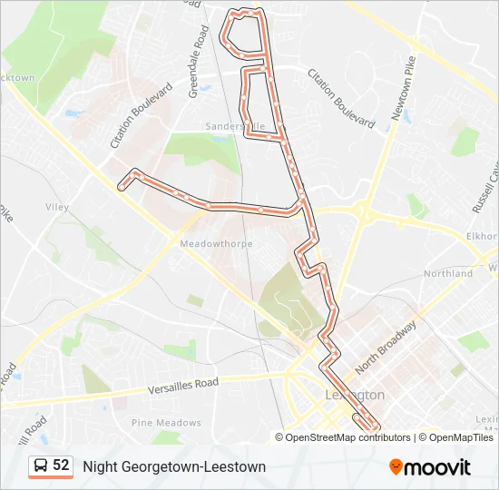 52 Bus Line Map