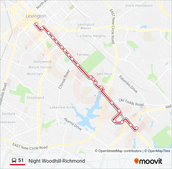 51 Bus Line Map