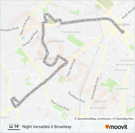 58 Bus Line Map