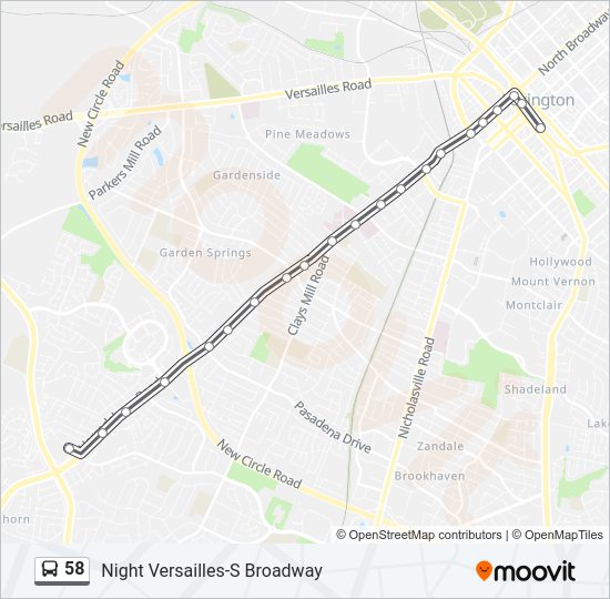 Mapa de 58 de autobús