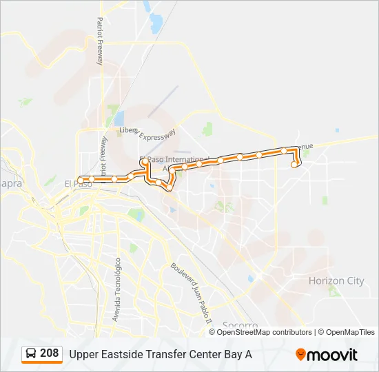 208 Bus Line Map