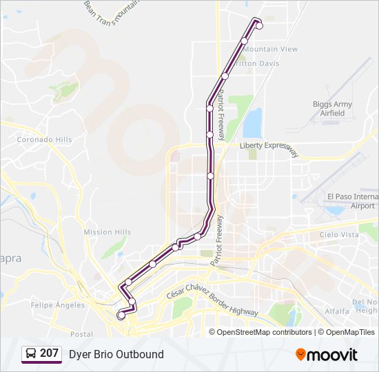 207 bus Line Map