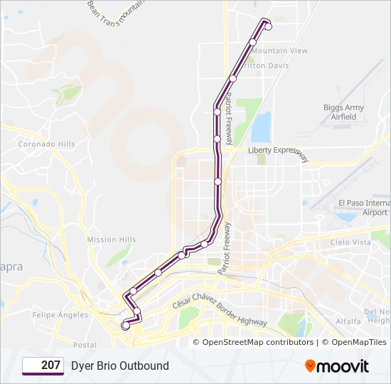 207 bus Line Map