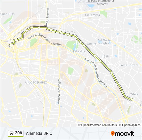 206 bus Line Map