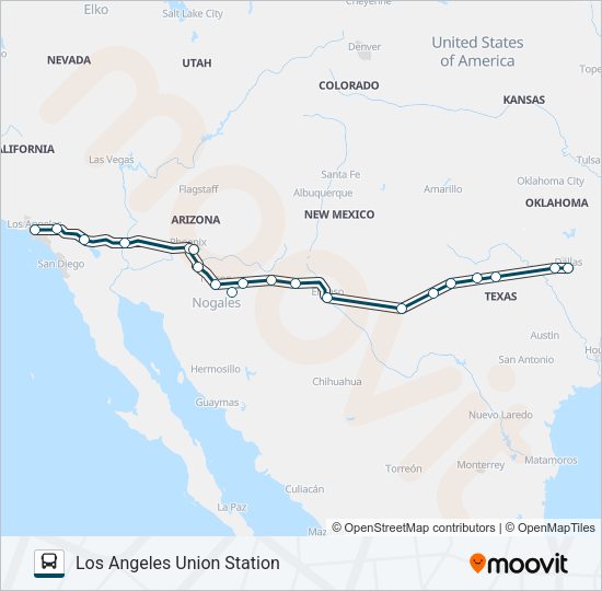 GREYHOUND US1000 Bus Line Map