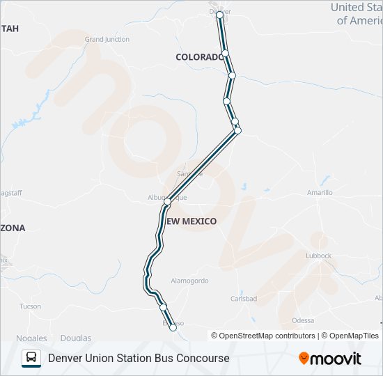 GREYHOUND US1140 Bus Line Map