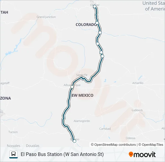 GREYHOUND US1140 Bus Line Map