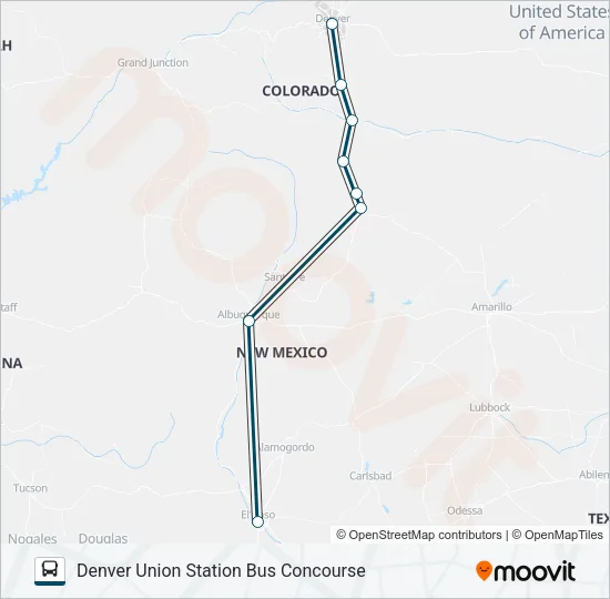 GREYHOUND US1140 Bus Line Map