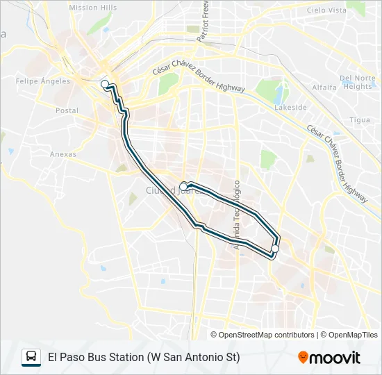GREYHOUND US1186 Bus Line Map