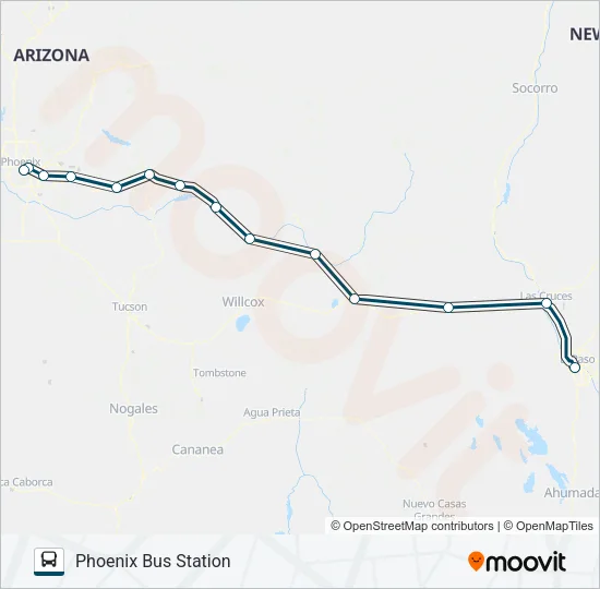 GREYHOUND US1030S Bus Line Map