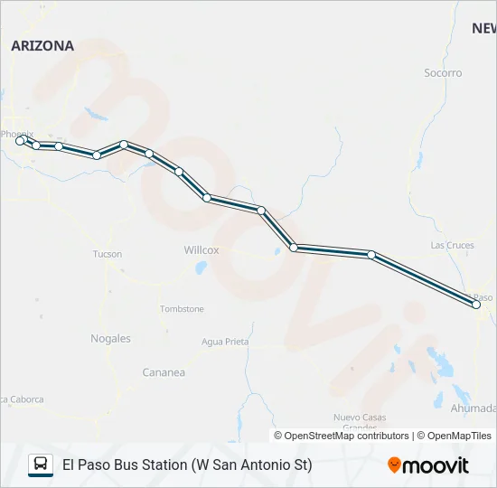 GREYHOUND US1030S Bus Line Map
