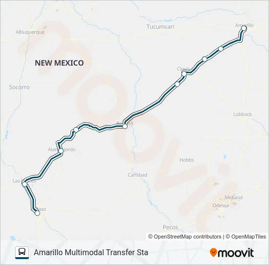 GREYHOUND US1190S Bus Line Map