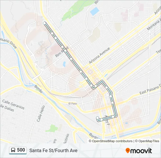 500 Bus Line Map
