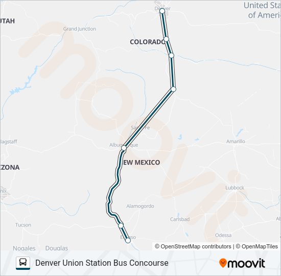 GREYHOUND US1140D Bus Line Map