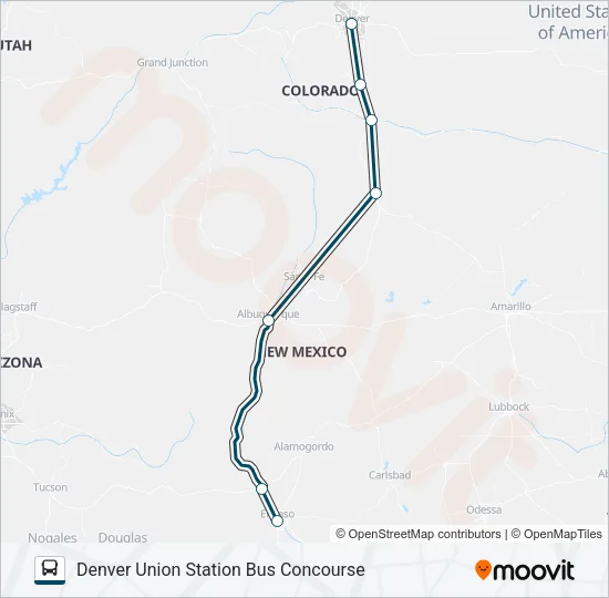 GREYHOUND US1140D Bus Line Map