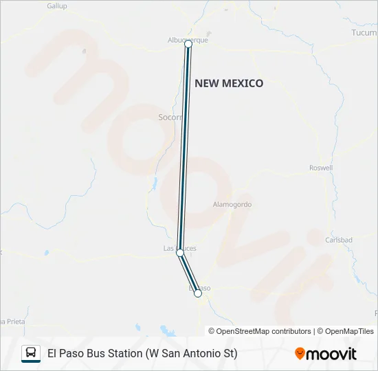 GREYHOUND US1140D Bus Line Map