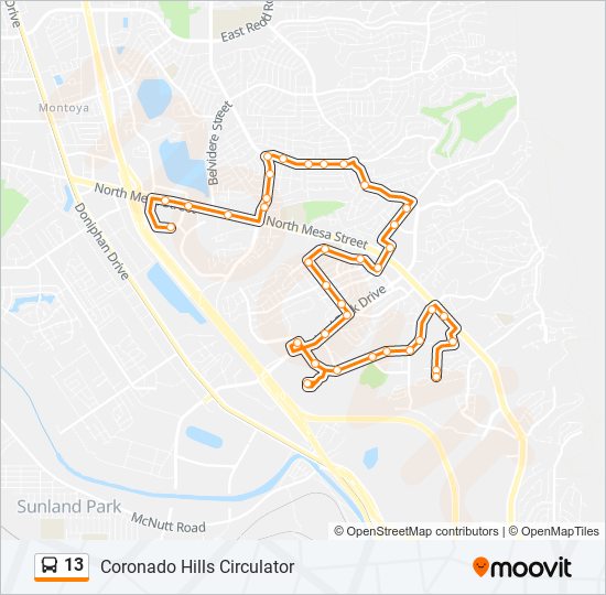 13 bus Line Map