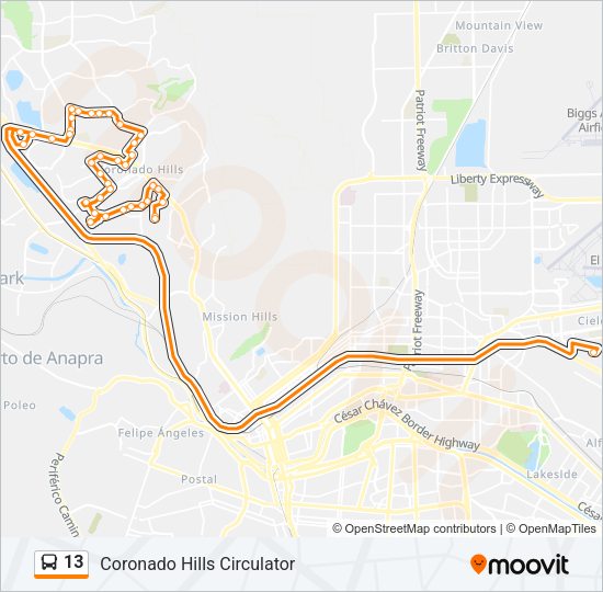 13 Bus Line Map