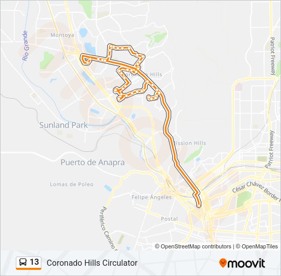 13 Bus Line Map