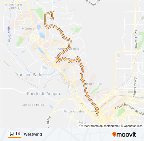 14 bus Line Map