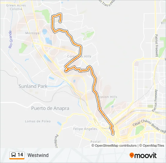 14 Bus Line Map