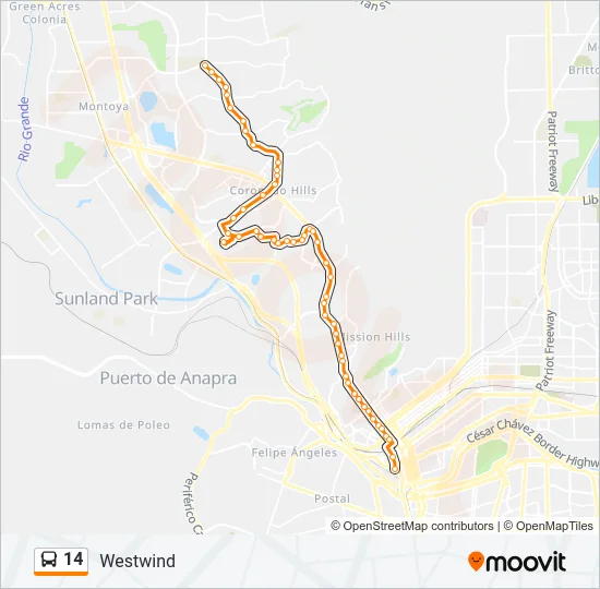 14 Bus Line Map