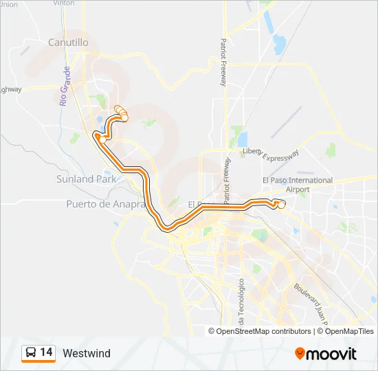 14 Bus Line Map