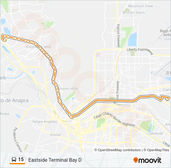 15 Bus Line Map