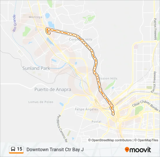 15 Bus Line Map