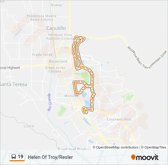 19 Bus Line Map
