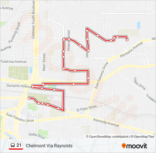 21 Bus Line Map