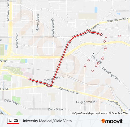25 Bus Line Map