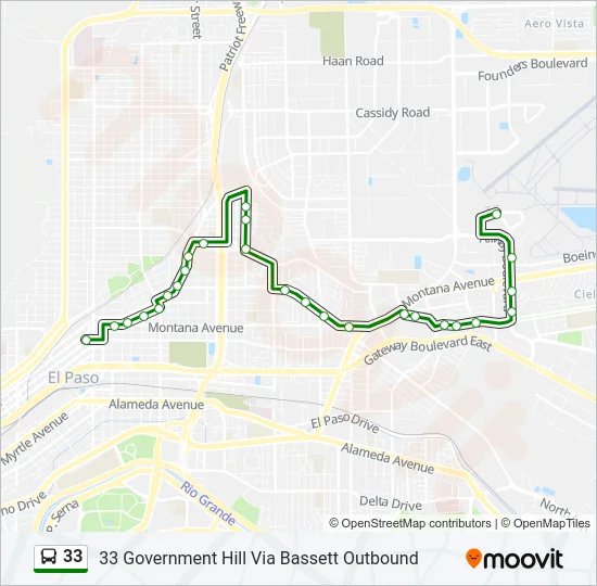 33 Bus Line Map