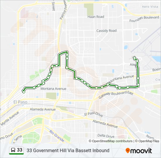 33 bus Line Map