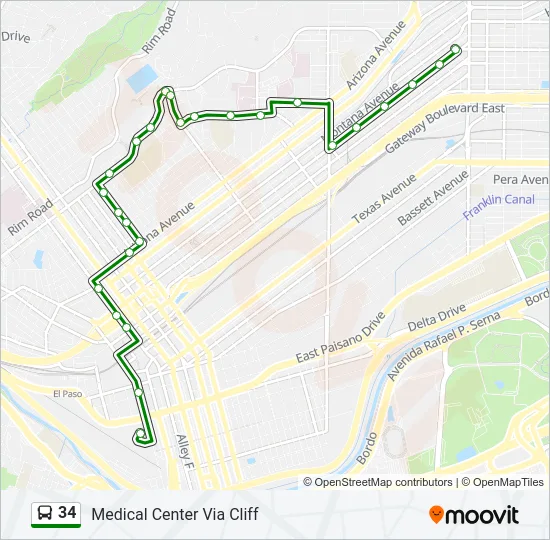 34 Bus Line Map