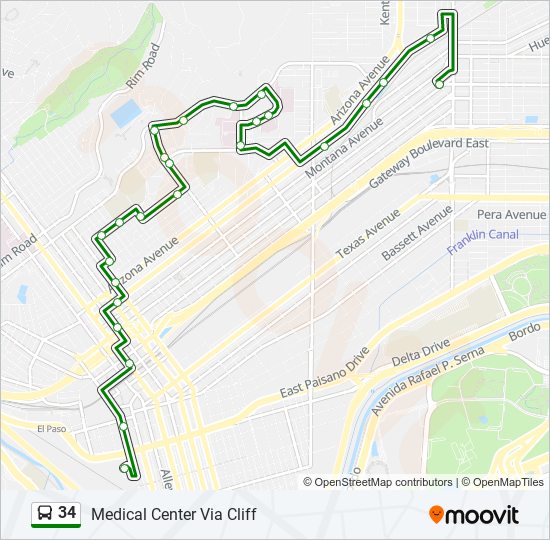 34 Route: Schedules, Stops & Maps - 34e East Orange N Park St Via