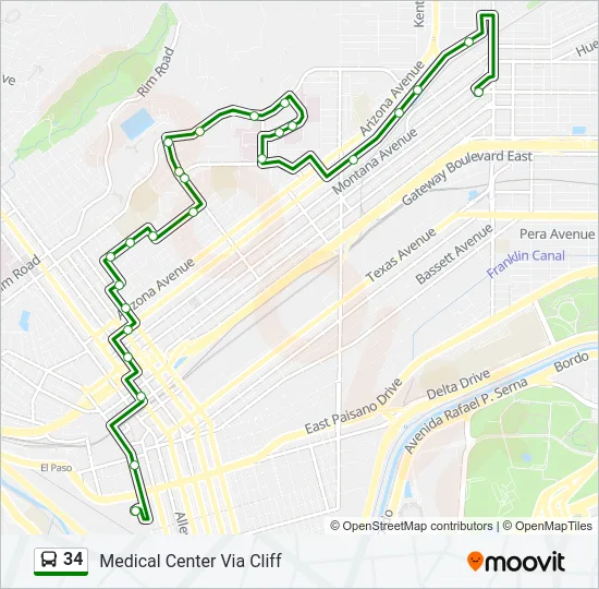 34 Bus Line Map