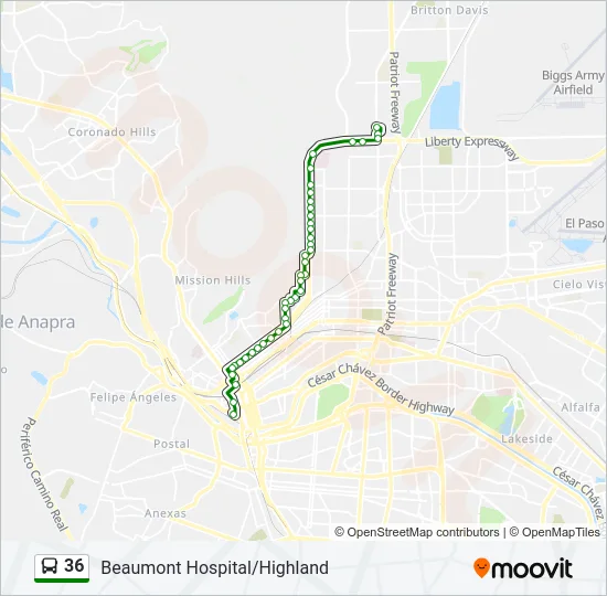 36 Bus Line Map