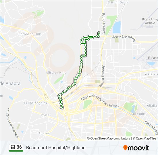 36 bus Line Map