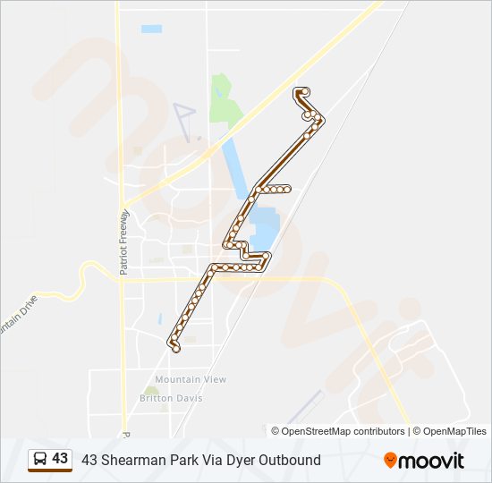 43 Bus Line Map