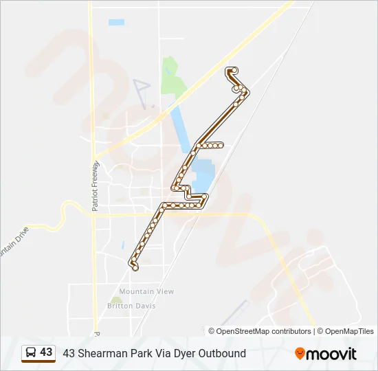 43 Bus Line Map